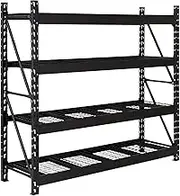 Giantz 2M x Garage Shelving, Warehouse Racking System Rack Storage Shelves Industrial Commercial Organize Capacity, 4 Steel Metal Adjustable 800KG Assembly Easy Black