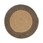 Jute Braided Rug Rustic Distressed Throw Rug Hand Woven Round Floor Mat Kitchen
