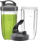 AU 2 Pack Blender Replacement Cups 32 oz Cups + Fip Top To Go Lids for Nutri
