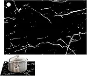 Mat for Induction Cooktop, Marble Pattern Electric Stove Burner Anti-Scratch Silicone Covers, Heat-Resistant Non Slip Cooktop Protector for Household