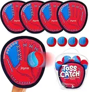 JoyCat Toss and Catch Game Set, Outdoor Yard Games Beach Toys, Kids Games Ages 4-8, Including 4 Paddles, 4 Sticky Balls, 1 Carry Bag