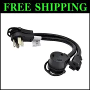 RV 50A to 30A/15A V Adapter Cord with Dual Receptacles for Power Flexibility