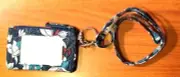 NWT Vera Bradley Lighten Up Zip ID Case + Lighten Up Lanyard in Floral Bursts
