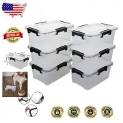 Effortless Organization - 6-Pack 10L Airtight Plastic Storage Boxes with Lids