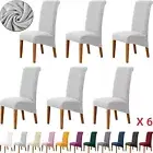 Large Velvet Dining Chair Seat Covers Slipcover Washable 6 PCS Thick Chair Cover