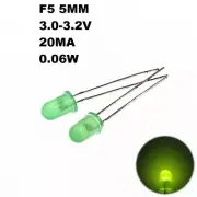 50pcs Green To Green F5 5mm LEDs Round Bright Light Lamp Emitting Diode