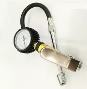 Dual Chuck Tire Pressure Checker 2" Dial Air Gauge Air Inflator Inflation Auto