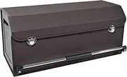 Car Boot Organiser Collapsible Leather Boot Organiser with Lid and Push-pull Sturdy Handle for SUV, Truck, Sedan Car Storage (Brown, 69 * 29 * 31CM)