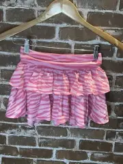 NWT GAP KIDS GIRLS SMALL 6-7 PINK TIERED ZEBRA PRINT SKIRT ANIMAL POPSHOP LINE