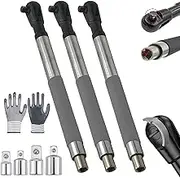Offset Extension Wrench Impact, Electric Ratchet Wrench, Chain Drive Wrench Extender, Multifunctional & Durable Power Ratchet Wrenches, Dual-Mode Torque Control, Compatible with 1/2" Sockets(3pcs)