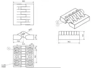 Pack 4 Black Polyamide Hinge Reinforced Plastic 48x49mm Italian Concealed Fixing