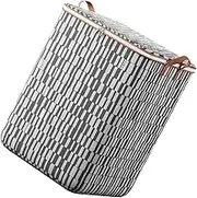Folding Clothes Storage Bag for Quilts Blankets l Portable Dustproof Easy to Clean Home Organizer Grey Stripes