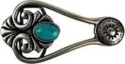 [UmjuBELT] Turquoise Stone Belt Buckle 4cm Interchangeable Belt System Silver, silver, One size