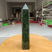 605g Natural Emerald Obelisk Tower Point Quartz Crystal mineral Healing Energy