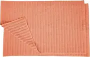Superior Striped Bath Mat 2-Pack, 100% Combed Cotton, Luxury Spa Ribbed Texture, Durable and Washable Bathroom Mats - Coral, 22" x 35" Each