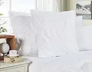 Diamond Pintuck Premium Ultra Soft European Pillowcases 2-Pack (White)
