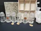 MCM Czech Cut Glass Bohemian Crystal Individual Salt Pepper Shakers Set of 6 NIB