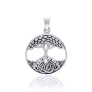 Modern Tree of Life 925 Sterling Silver Pendant Fine Spiritual Symbolic Jewelry