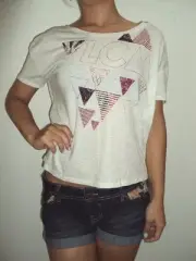 NEW VOLCOM SURF GIRLS WOMEN VOLCOM OR BUST CROPPED TEE SHIRT SMALL XX93