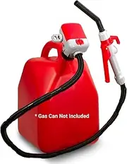 TERA PUMP TRFA02-MTX Fuel Transfer Pump (2.5 GPM), 4-AA Battery Powered Gas Can Pump, Flow Control Nozzle with Squeeze Trigger Handle for E85 E15 Gas Diesel - Extended 4.1ft Hose