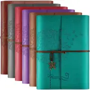 6 Pack Leather Notebook Journal, Travel Journal Bulk, Refillable Vintage Journal