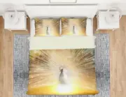 3D Light Peacock A64 Animal Bed Pillowcases Quilt Duvet Cover Set Queen King Zoe