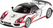 Die-cast Alloy 1:18 for Porsche 918 Martini Model Car Sound Light 4 Doors Opened Simulated Mini Racing Vehicle Static Displays Miniature Vehicle(Red)