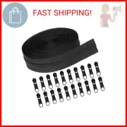 MiniRed 5Yards Bulk Zipper, (#5) Zippers for Sewing, Black Nylon Coil Zipper by