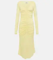 [Isabel Marant] Isabel Marant Laly gathered jersey midi dress AU 6 yellow