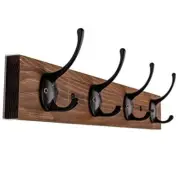 Coat Hooks for Wall,Coat Rack Wall Mounted, Hat Rack and Hat Hooks 1 Pack Brown