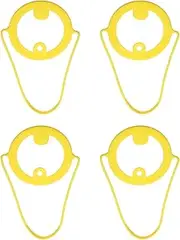 uxcell 4Pcs Silicone Coffee Carrier, Reusable Silicone Tumbler Strap Water Bottle Handle Holder with Strap for Hanging Beverage Take Out Coffer Milk, Star Yellow