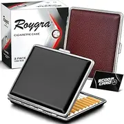 roygra Cigarette Case for Regular, King and 100's Size, PU Leather 20 Capacity - Set of 2