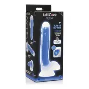Curve Toys Lollicock 7" Glow In The Dark Silicone Dildo W/balls - Blue