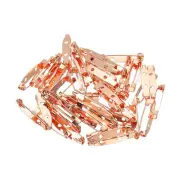 50Pcs Badge Pins, 30mm Safety Pins Bar Name Tag Pin Bulk, Rose Gold