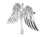 Angel Brooch Pin Alloy Rhinestone Collar Pin Coat Sweater Decorative Accessories Sliver
