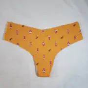 Victoria's Secret PINK No-Show Thong Medium Vitamin C Sundae Orange