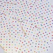 Rectangle Sequin 1.5" Multicolor Polka Dot on White Opaque