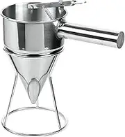 Stainless Steel Piston Funnel Octopus Balls Funnel With Rack Confectionery Funnel Pancake Batter Dispenser Funnel Stirring Batter Separator Octopus Balls Tools for Home