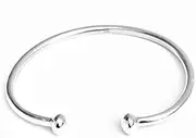 [Treasure Bay] TreasureBay Women's Solid 925 Sterling Silver Bar Bangle Bracelet Torque Silver Bangle