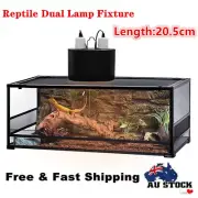Pet Dual Reptile Light Fixture Heat Lighting UVB Lamp Kit W/2 Different Switches