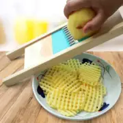 Wooden Potato Vegetable Slicer Grid Cutter Mashed Press Hand Salad Grater Peeler