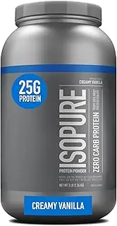 Isopure Zero Carb Protein Powder, 100% Whey Protein Isolate, Flavor: Creamy Vanilla, 3 Pounds (Packaging May Vary)