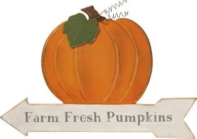 HTF Primitives By Kathy Farm Fresh Pumpkins Wood Arrow Sign New