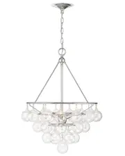 Lumanity Isla 3-Light Nickel And Glass Contemporary Chandelier
