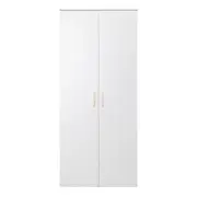 European Cabinetry White VJ Square Brass Stockholm Storage Cupboard