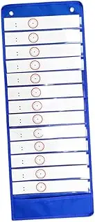 OHPHCALL Classroom Daily Schedule Pocket Chart Transparent Pockets with Extra Storage Includes Reusable Cards for Teachers and Special Education
