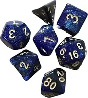 Colorful Multi-Sided Starry Sky Dice Set Game Dice Polyhedral Dice for Entertainment Toys Board Card Game Supplies(Red)