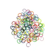 Rainbow Enamel Plated Jump Rings 10.5mm x 1mm - Open 18 Gauge - 100 Rings - J200