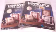 (2) Hopscotch Tartan Plaid Rose/Grey Cross Stitch Fabric Aida 14 Count 15" x 15"