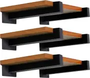 6 Pcs Floating Shelves Brackets, Momgl Black Shelf Brackets 8 inch Wall Supports
